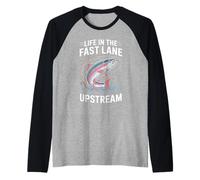 Life in the fast lane upstream vintage Salmons Fish pour homme Manche Raglan