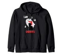 Life is a Cabaret 20s Style Girl avec Plumes Sweat à Capuche