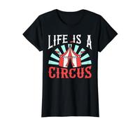 Life is A Circus Événement Sécurité Carnaval Ringmaster T-Shirt Graphique avec Valeur, Femme, Noir, S