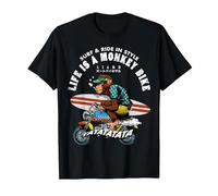 Life is a Monkey Bike Surfing Ape Edition T-Shirt, Homme, Noir, 4XL