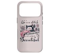 Life is A Stitch Make It Beautiful Quilter Quilting Sewing Coque pour iPhone 17 Pro