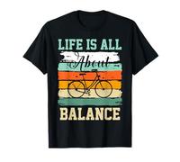 Life Is All About Balance Vélo de route vintage Sunset T-Shirt