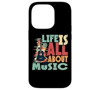 Life is All About The Music Design Guitare rétro Coque pour iPhone 14 Pro