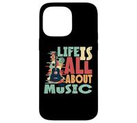 Life is All About The Music Design Guitare rétro Coque pour iPhone 14 Pro Max