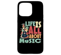 Life is All About The Music Design Guitare rétro Coque pour iPhone 15 Pro Max