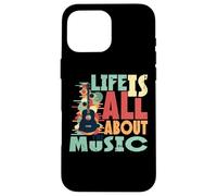 Life is All About The Music Design Guitare rétro Coque pour iPhone 16 Pro Max