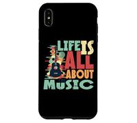 Life is All About The Music Design Guitare rétro Coque pour iPhone XS Max