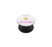 Life is Beautiful Art Graphique Floral bohème Tendance PopSockets PopGrip Adhésif