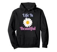 Life is Beautiful Art Graphique Floral bohème Tendance Sweat à Capuche