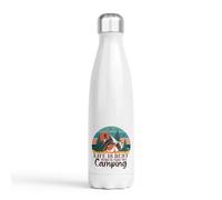 Life is Best Bouteille de camping en acier inoxydable à double paroi - Imprimé à la main au Royaume-Uni - Bouteille d'eau chaude et froide - 500 ml - Cadeau pour camping, extérieur, caravane