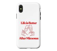 Life is Better After Mimosas Funny Sunday Brunch Art Graphique Coque pour iPhone X/XS