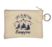 Life is Better Around The Campfire Porte-monnaie Beige