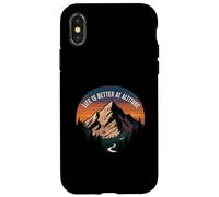 Life is Better at Altitude Mountain Hiking Nature Coque pour iPhone X/XS