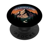 Life is Better at Altitude Mountain Hiking Nature PopSockets PopGrip Adhésif