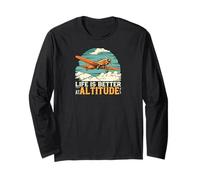 Life is Better at Altitude Pilot Airplane Flying Design Manche Longue