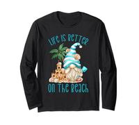 Life is Better At The Beach for Summer Lover Funny GNOME Manche Longue