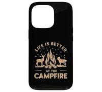 Life is Better at The Campfire Animaux Amusants Camping Nature Coque pour iPhone 13 Pro