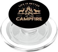 Life is Better at The Campfire Animaux Amusants Camping Nature PopSockets PopGrip pour MagSafe