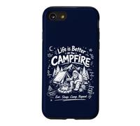 Life is Better At The Campfire Barbecue Vintage Bigfoot Camping Coque pour iPhone SE (2020) / 7/8