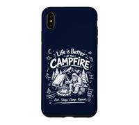 Life is Better At The Campfire Barbecue Vintage Bigfoot Camping Coque pour iPhone XS Max