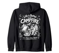 Life is Better At The Campfire Barbecue Vintage Bigfoot Camping Sweat à Capuche
