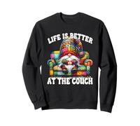 Life Is Better At The Couch Gnome Dad For Funny Retirement Sweatshirt