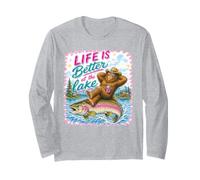 Life is Better At The Lake Bigfoot Cabine de Vacances de pêche Manche Longue