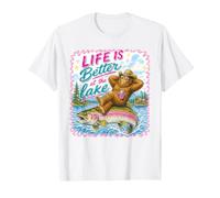 Life is Better At The Lake Bigfoot Cabine de Vacances de pêche T-Shirt