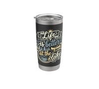 Life Is Better At The Lake House Nature & Camping Enthusiast Gobelet isotherme en acier inoxydable double paroi