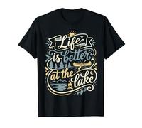 Life is Better At The Lake House Nature & Camping Enthusiast T-Shirt Graphique avec Valeur