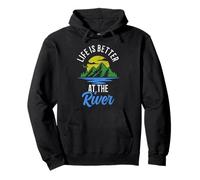 Life Is Better At The River Camping Randonnée Camp Nature Lover Sweat à Capuche
