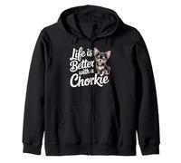 Life is Better - Chihuahua Yorkshire Mix Funny Chorkie Sweat à Capuche