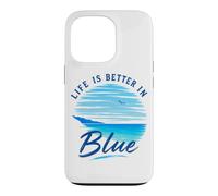 Life is Better in Blue Sea Summer Sentiments Beach Vacances Coque pour iPhone 13 Pro