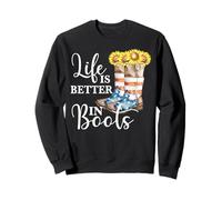 Life is Better in Boots Vintage Country Music USA Tournesol Sweatshirt