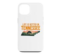Life is Better in Tennessee, Scenic TN State Outline Sunset Coque pour iPhone 13