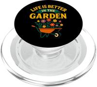 Life is Better in The Garden Brouette Amoureux des Plantes PopSockets PopGrip pour MagSafe