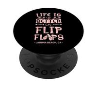 Life is Better in Tongs Long Beach California PopSockets PopGrip Adhésif