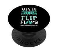 Life is Better in Tongs Long Beach California PopSockets PopGrip Adhésif