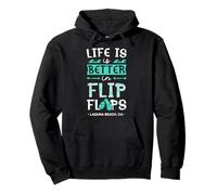 Life is Better in Tongs Long Beach California Sweat à Capuche