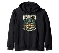Life is Better in Woods Camping Outdoor Adventure Lover Sweat à Capuche