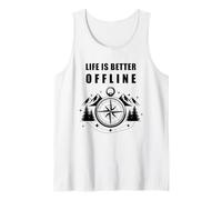 Life is Better Offline - Camping & Hiking Outdoors Nature Débardeur