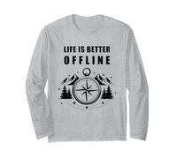 Life is Better Offline - Camping & Hiking Outdoors Nature Manche Longue