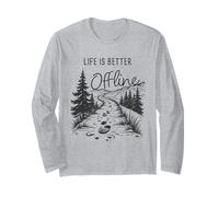 Life is Better Offline - Camping & Hiking Outdoors Nature Manche Longue