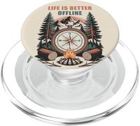 Life is Better Offline - Camping & Hiking Outdoors Nature PopSockets PopGrip pour MagSafe