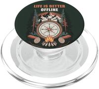Life is Better Offline - Camping & Hiking Outdoors Nature PopSockets PopGrip pour MagSafe