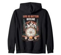 Life is Better Offline - Camping & Hiking Outdoors Nature Sweat à Capuche