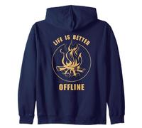 Life is Better Offline - Camping & Star Gazing Nature Quote Sweat à Capuche