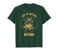 Life is Better Offline - Camping & Star Gazing Nature Quote T-Shirt