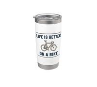 Life Is Better On A Bike Cycliste Lifestyle Design Gobelet isotherme en acier inoxydable double paroi