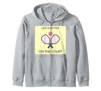 Life is Better on The Court Paddle de Pickleball Sweat à Capuche